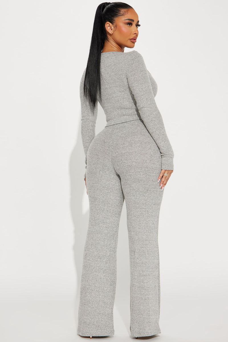 Cute N Cozy Pant Set - Heather Grey | Fashion Nova, Matching Sets ...