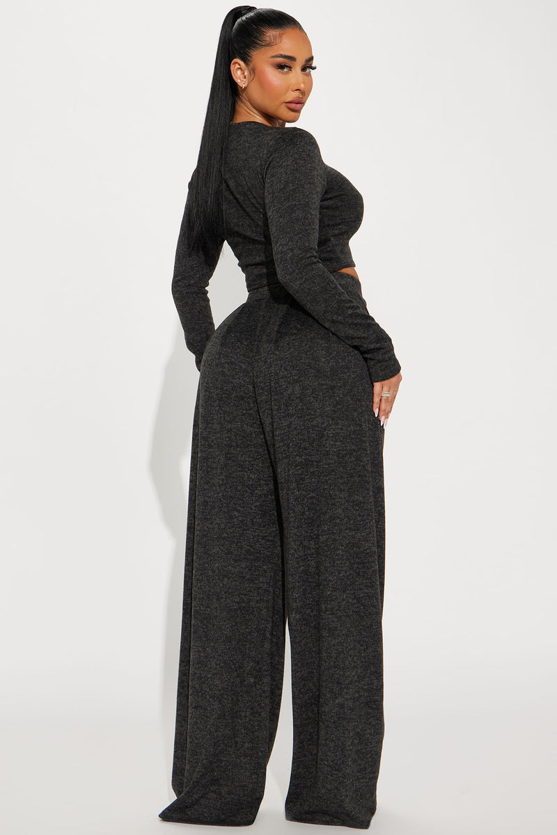 Chosen One Brushed Knit Pant Set - Black | Fashion Nova, Matching Sets ...