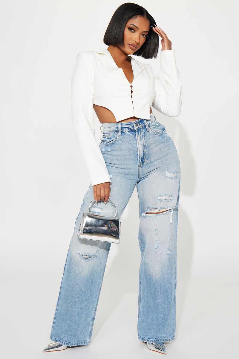 Girl Boss Blazer Top - White | Fashion Nova, Shirts & Blouses | Fashion ...