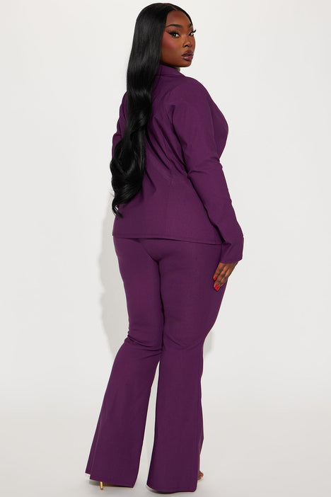 Plus size purple pantsuit sale