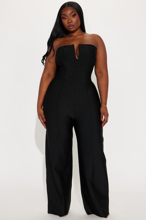 Plus size 2025 bandage jumpsuit