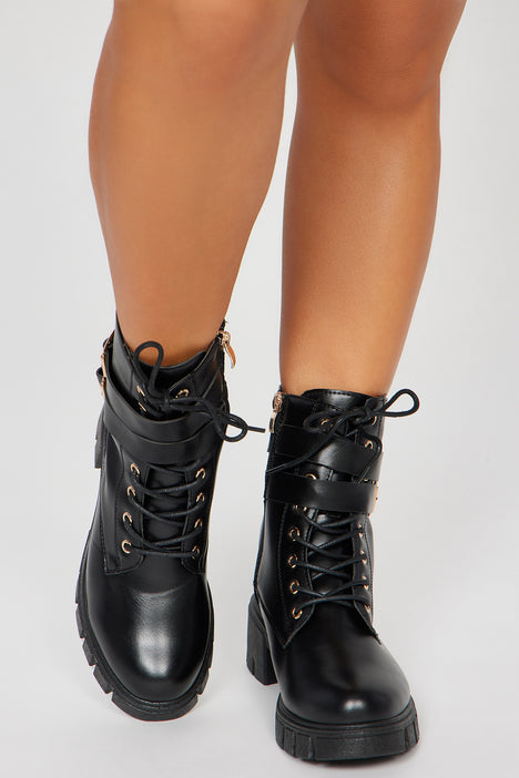 Just The Intro Combat Boots Black