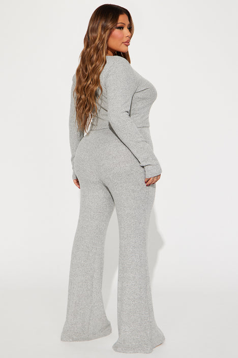 Cute N Cozy Pant Set - Heather Grey, Fashion Nova, Matching Sets