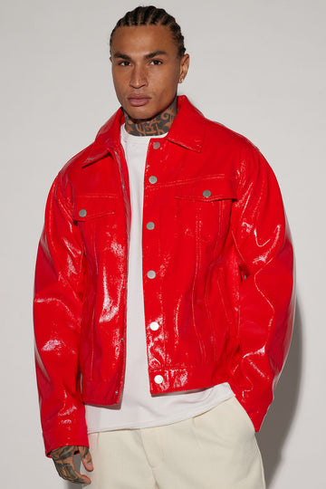 Vito Denim Jacket Red Fashion Nova Mens Jackets Fashion Nova