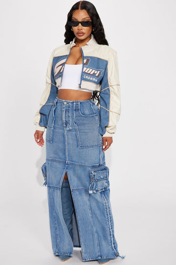 Iconic denim jacket fashion nova top