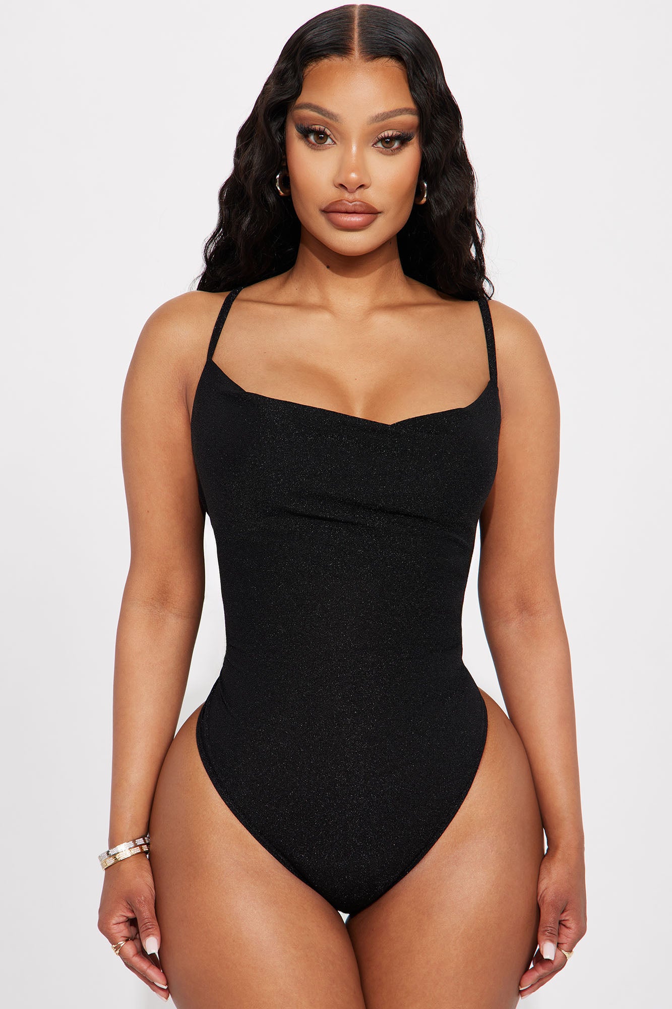 Shine A Little Bodysuit - Black, Fashion Nova, Bodysuits