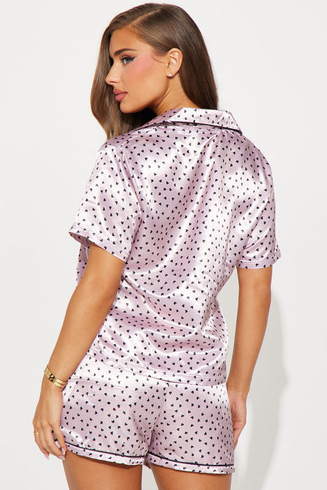 Pink pyjama hotsell short set