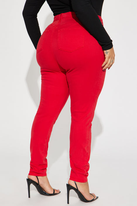 Womens plus store size red jeans