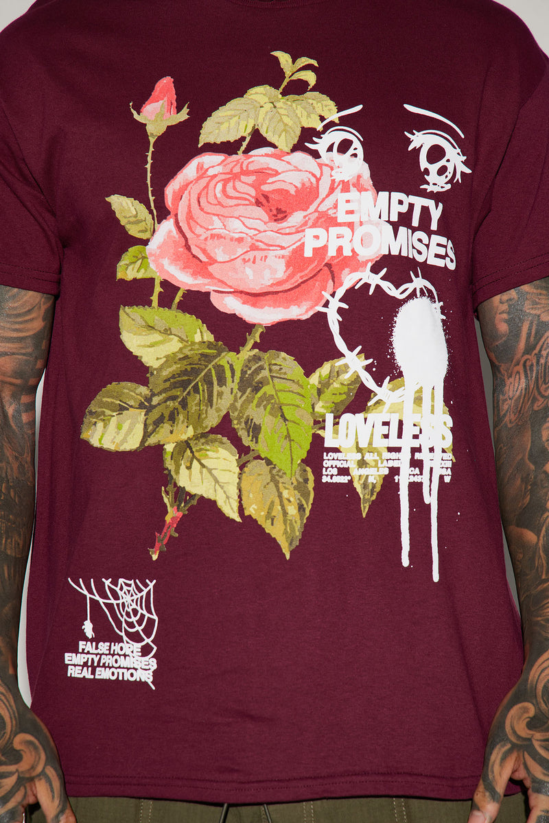 Full Of Empty Promises Short Sleeve Tee - Burgundy | Fashion Nova, Mens ...