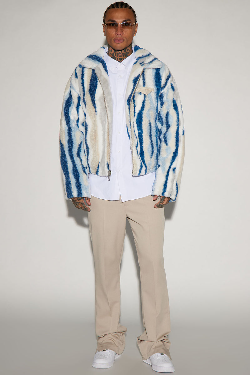 Fuzzy Feeling Cropped Jacket - Blue/combo | Fashion Nova, Mens Casual ...