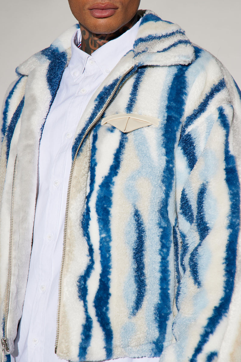 Fuzzy Feeling Cropped Jacket - Blue/combo | Fashion Nova, Mens Casual ...