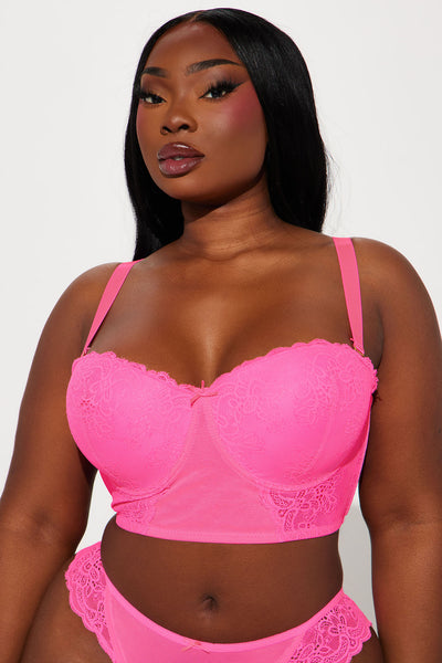 Belong To You Lace Bra - Neon Pink