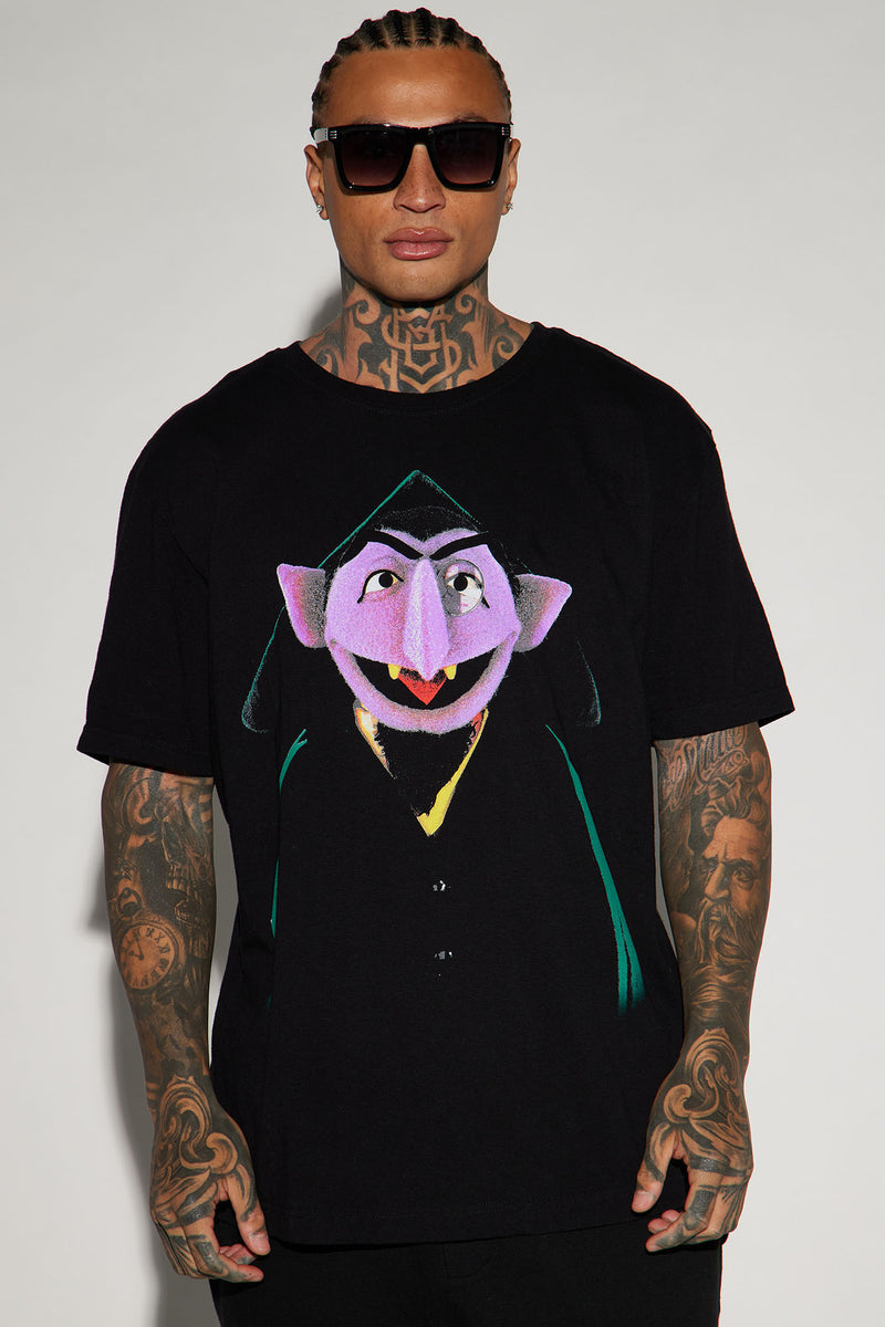 Sesame Street Count Dracula Short Sleeve Tee - Black | Fashion Nova