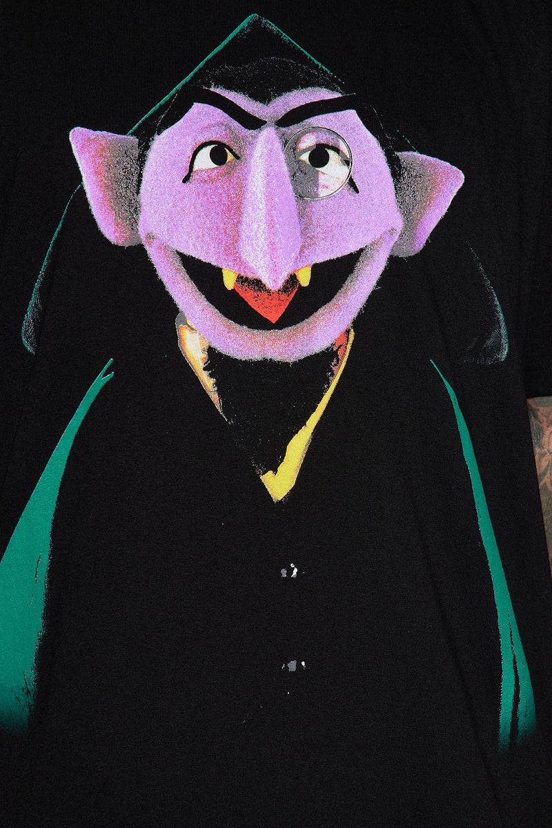 Sesame Street Count Dracula Short Sleeve Tee - Black | Fashion Nova