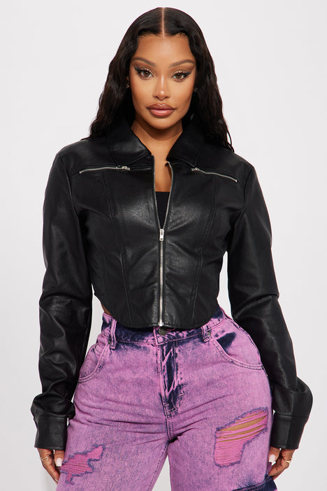 Leather jacket 2025 fashion nova