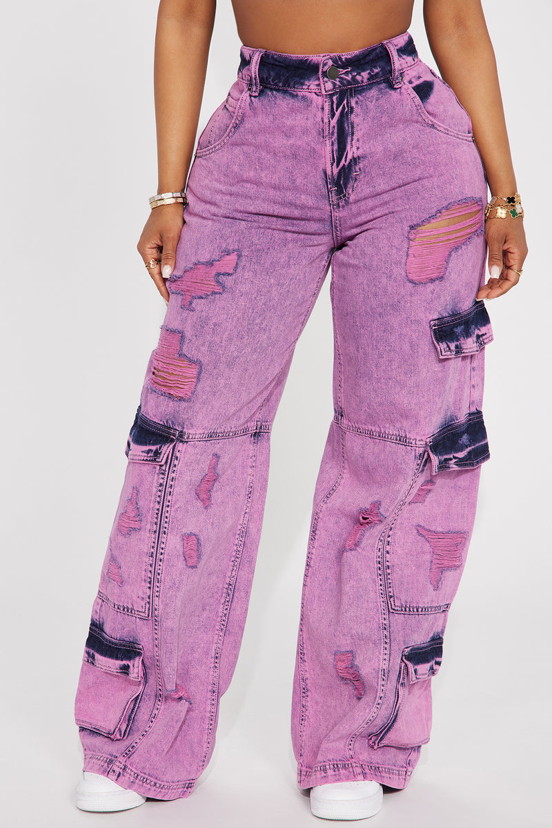 Mixed Signals Ripped Baggy Jeans - Pink | Fashion Nova, Jeans | Fashion ...