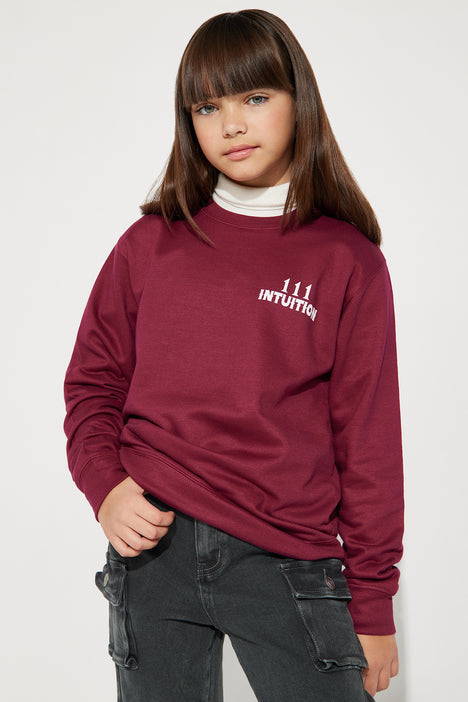 Mini 111 Angel Number Sweatshirt Burgundy