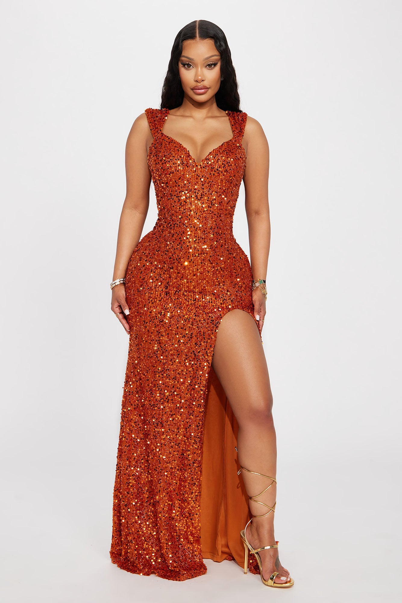Rust deals sequin dress