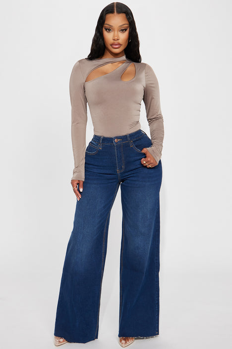 Fashion nova wide leg jeans clearance