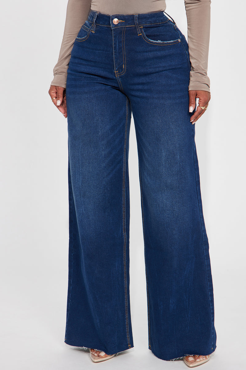 So Valid Stretch Wide Leg Jeans - Dark Wash | Fashion Nova, Jeans ...