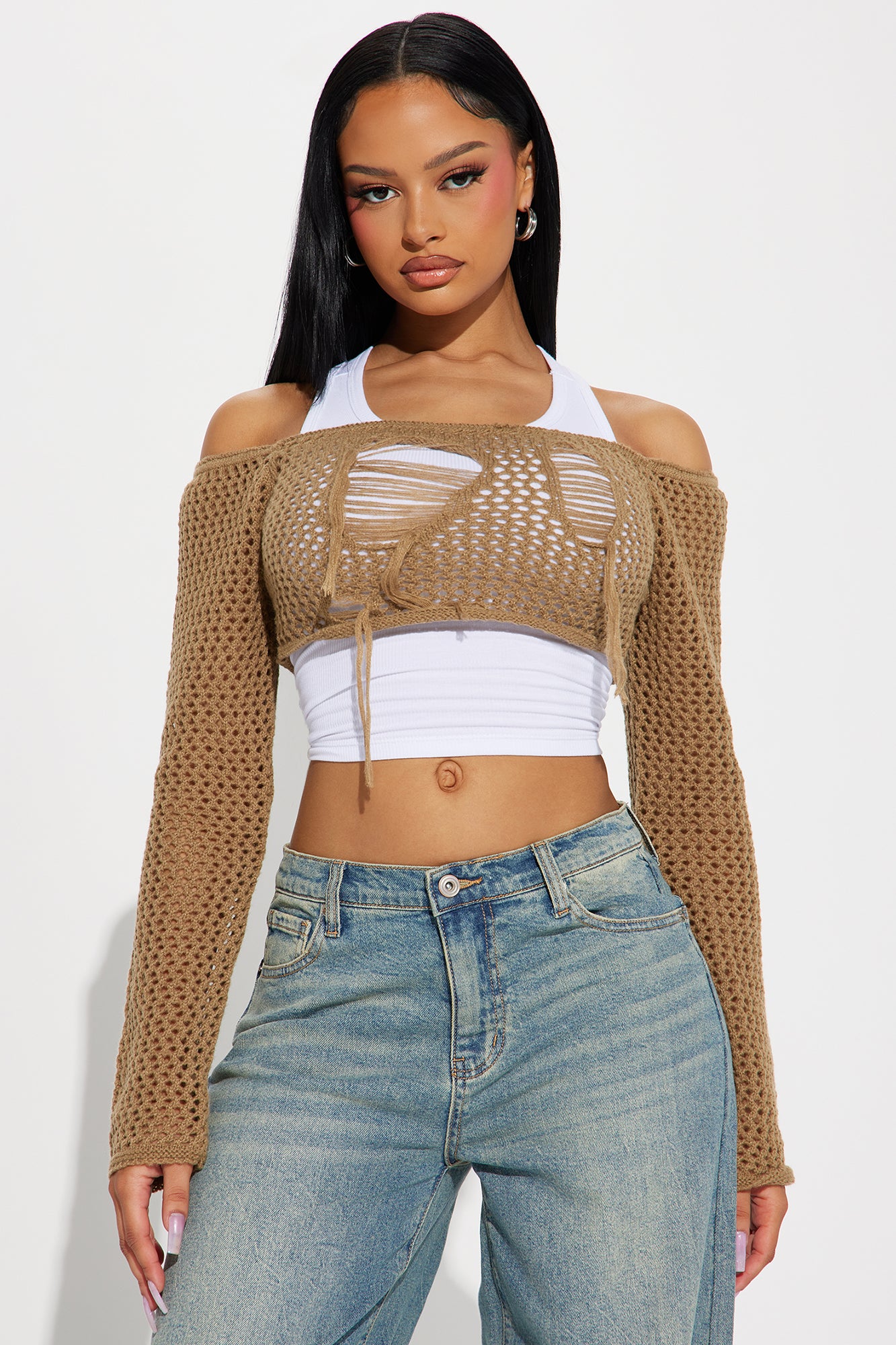Distressed sweater fashion nova store