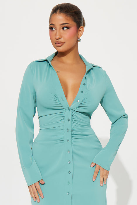 Button up dress fashion nova top