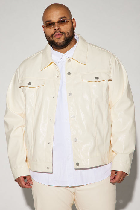 Cream trucker clearance jacket