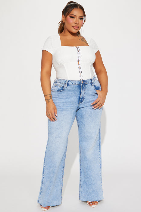 Wide leg stretch jeans plus 2025 size