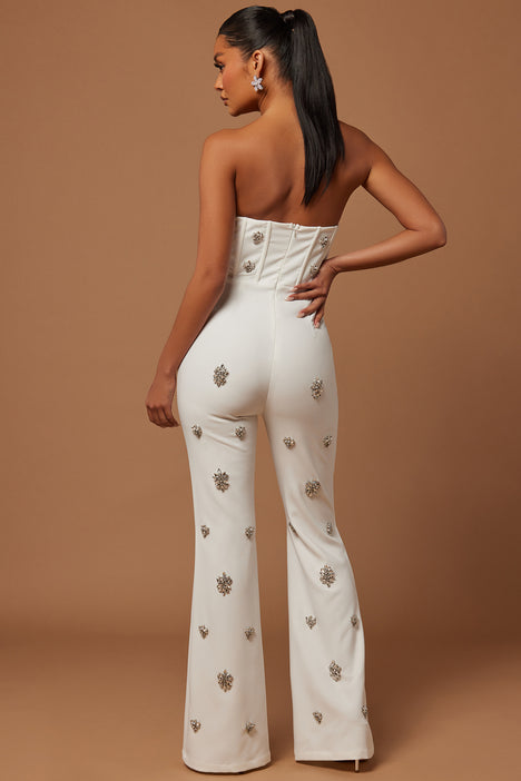White hot sale embellished jumpsuit