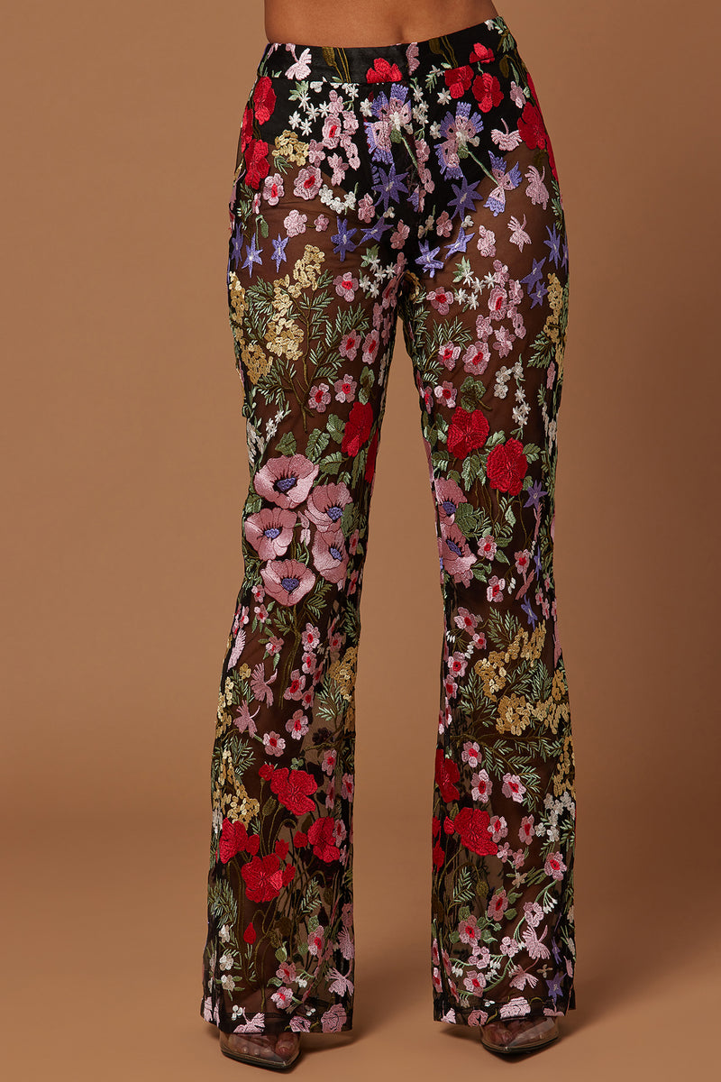 Erin Embroidered Pant - Black/combo | Fashion Nova, Luxe | Fashion Nova