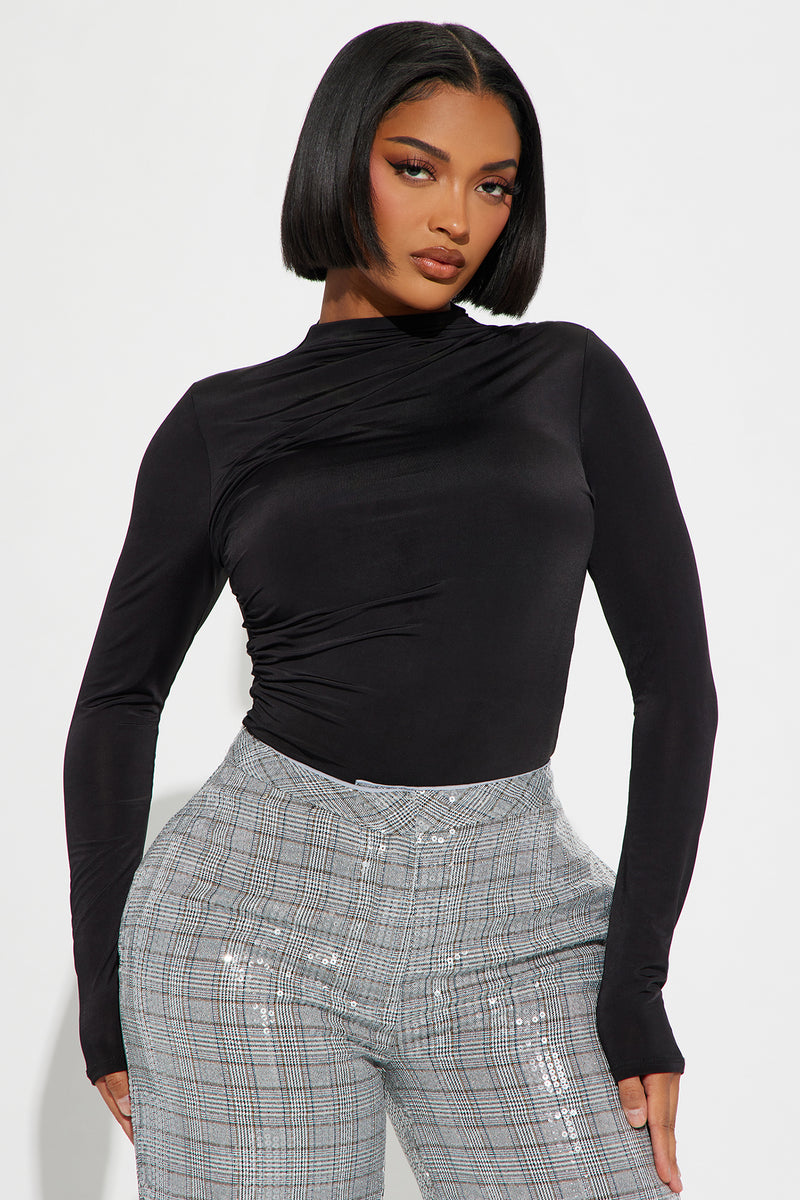 Not Available Ruched Bodysuit Black Fashion Nova, Bodysuits