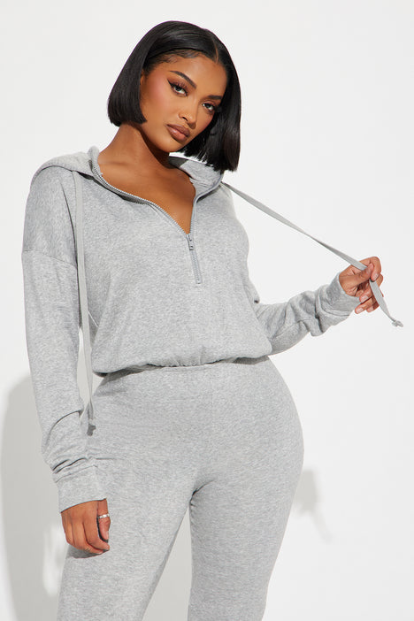 Be My Comfort Jumpsuit Heather Grey Fashion Nova Jumpsuits