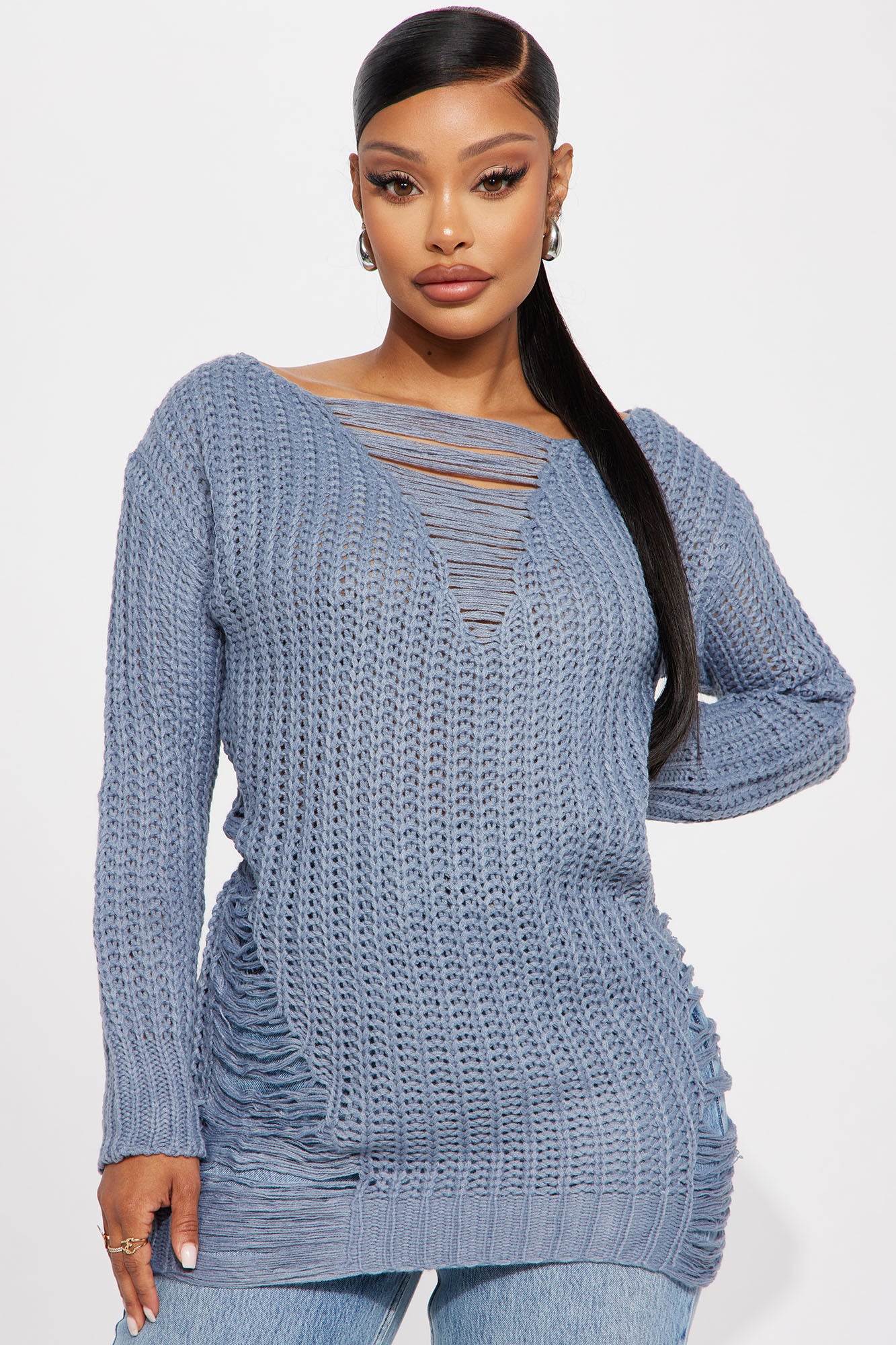 Dusty blue jumper sale