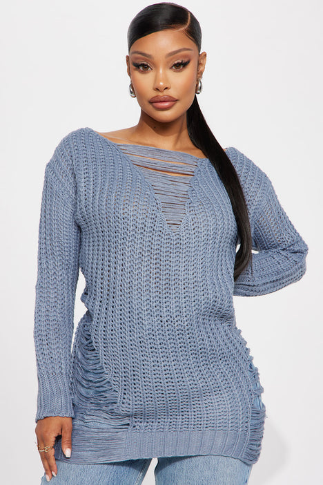 Distressed sweater 2025 fashion nova