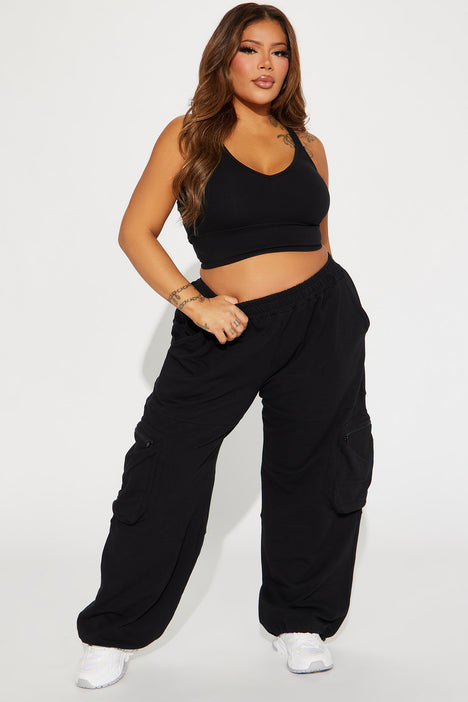 Plus size sales black jogger set