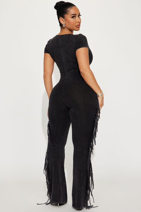 Fashion nova deals fringe jumpsuit