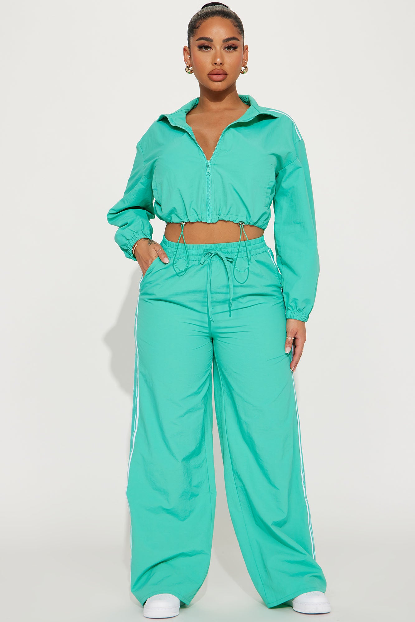 Ready For It Windbreaker Pant Set Jade Fashion Nova Matching