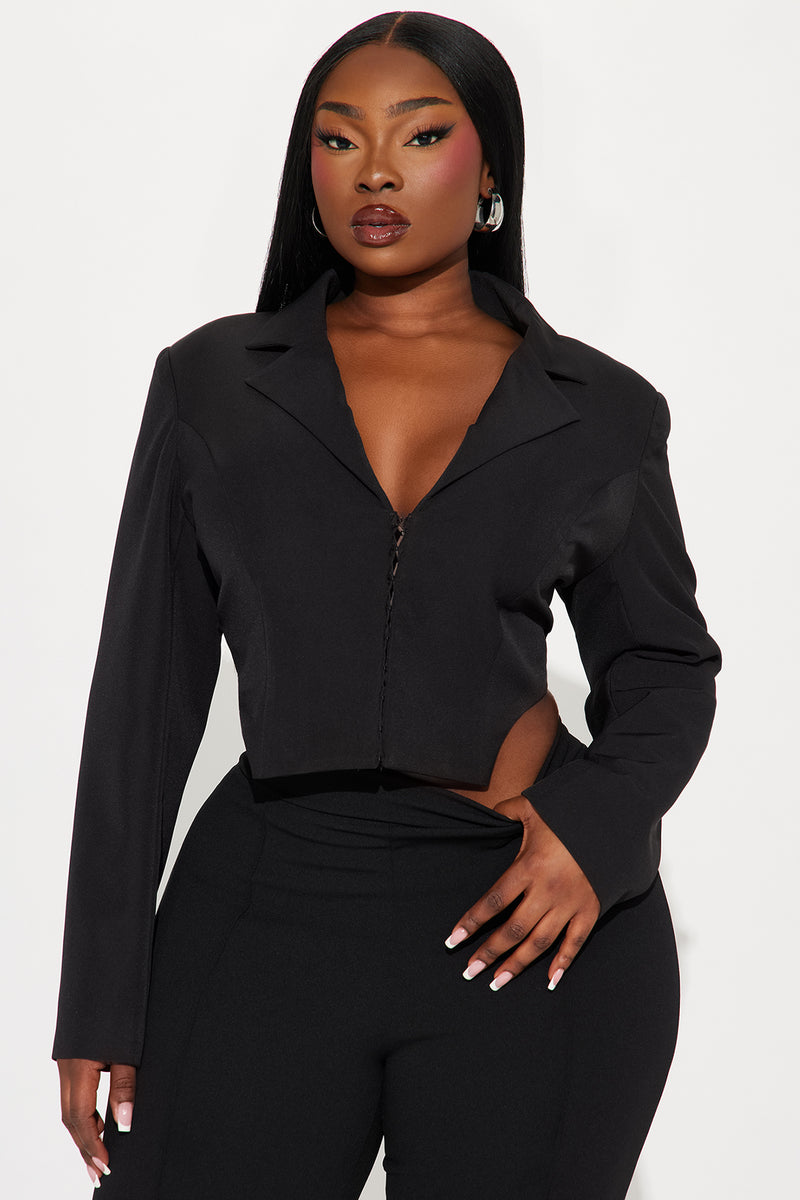 Girl Boss Blazer Top Black Fashion Nova, Shirts & Blouses Fashion