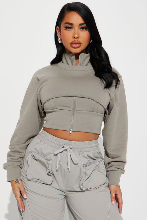 Cropped zipped sweatshirt 2025
