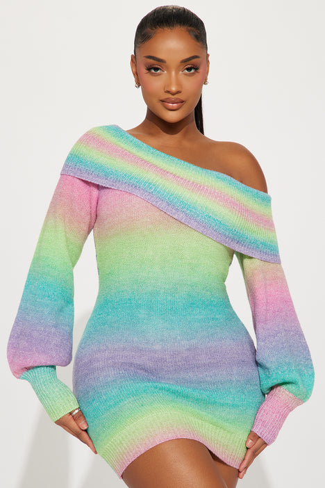Rainbow jumper dress deals