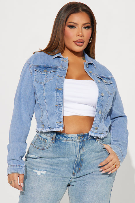 Fashion nova plus size jean jacket clearance