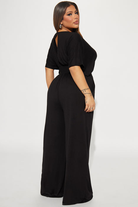 Fashion nova plus size black jumpsuit on sale