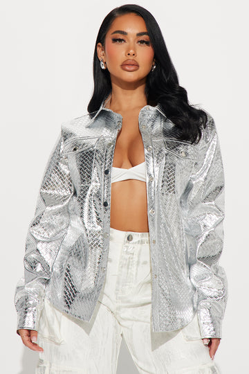 Fashion nova holographic jacket store