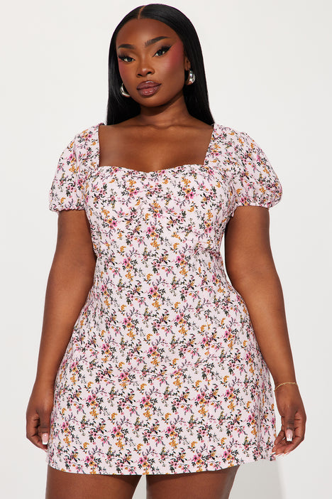 Adelyn Floral Mini Dress Pink combo Fashion Nova Dresses