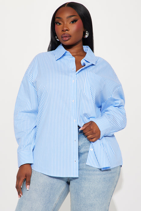 Business casual striped shirt discount