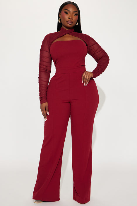 Red jumpsuit top size 16