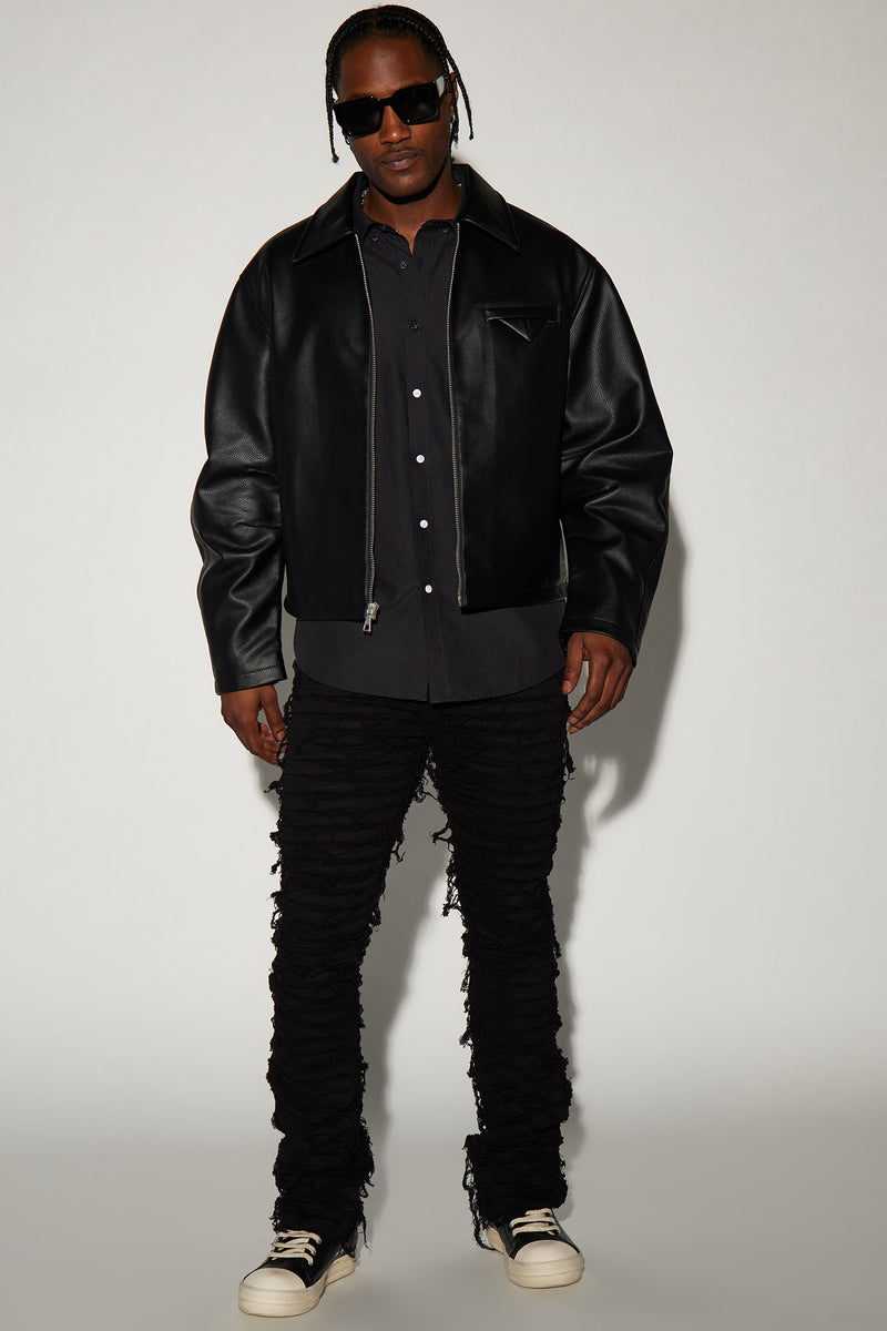 Houston Faux Leather Cropped Jacket - Black | Fashion Nova, Mens Casual ...