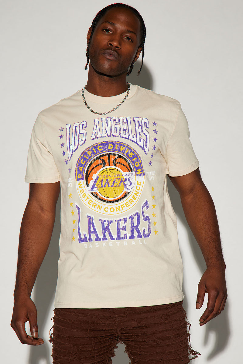 Lakers Crossover Short Sleeve Tee - Cream | Fashion Nova, Mens Graphic ...