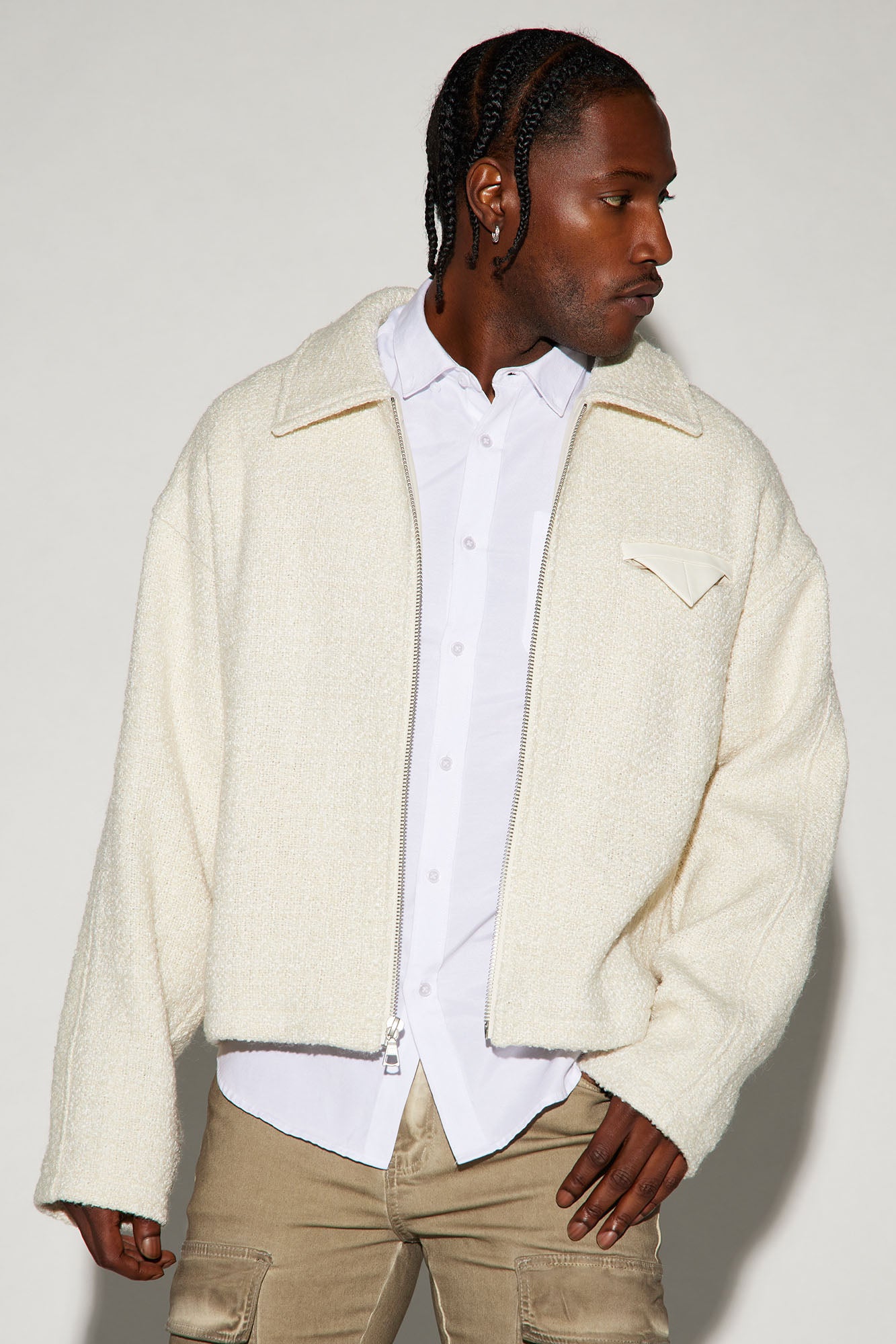 Cream top cropped jacket