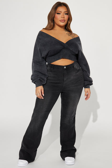 Off shoulder hotsell sweatshirt plus size